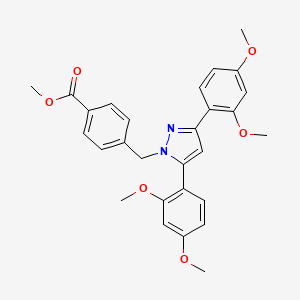 methyl 4-{[3,5-bis(2,4-dimethoxyphenyl)-1H-pyrazol-1-yl]methyl}benzoate