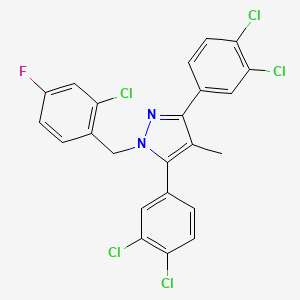 1-(2-chloro-4-fluorobenzyl)-3,5-bis(3,4-dichlorophenyl)-4-methyl-1H-pyrazole