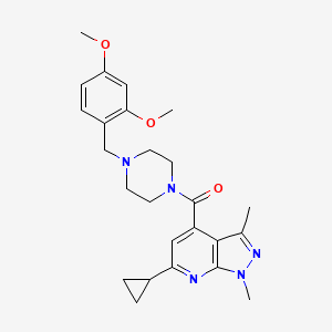 (6-cyclopropyl-1,3-dimethyl-1H-pyrazolo[3,4-b]pyridin-4-yl)[4-(2,4-dimethoxybenzyl)piperazin-1-yl]methanone