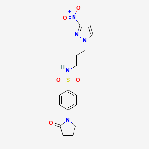 N-[3-(3-nitro-1H-pyrazol-1-yl)propyl]-4-(2-oxopyrrolidin-1-yl)benzenesulfonamide