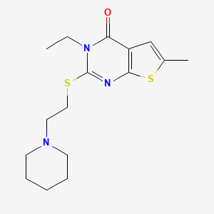 3-ethyl-6-methyl-2-{[2-(piperidin-1-yl)ethyl]sulfanyl}thieno[2,3-d]pyrimidin-4(3H)-one