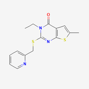 3-ethyl-6-methyl-2-[(pyridin-2-ylmethyl)sulfanyl]thieno[2,3-d]pyrimidin-4(3H)-one