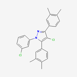 4-chloro-1-(3-chlorophenyl)-3,5-bis(3,4-dimethylphenyl)-1H-pyrazole