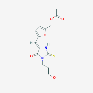 (5-{(Z)-[1-(3-methoxypropyl)-5-oxo-2-sulfanyl-1,5-dihydro-4H-imidazol-4-ylidene]methyl}furan-2-yl)methyl acetate