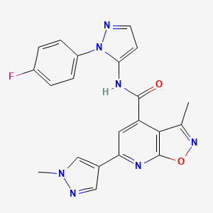 N-[1-(4-fluorophenyl)-1H-pyrazol-5-yl]-3-methyl-6-(1-methyl-1H-pyrazol-4-yl)[1,2]oxazolo[5,4-b]pyridine-4-carboxamide