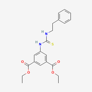 molecular formula C21H24N2O4S B10931927 Diethyl 5-{[(2-phenylethyl)carbamothioyl]amino}benzene-1,3-dicarboxylate 