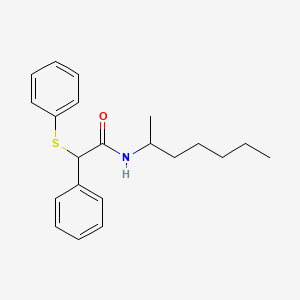 molecular formula C21H27NOS B10931942 N-(heptan-2-yl)-2-phenyl-2-(phenylsulfanyl)acetamide 