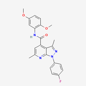 molecular formula C23H21FN4O3 B10931951 N-(2,5-dimethoxyphenyl)-1-(4-fluorophenyl)-3,6-dimethyl-1H-pyrazolo[3,4-b]pyridine-4-carboxamide 