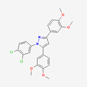 molecular formula C25H22Cl2N2O4 B10931954 1-(3,4-dichlorophenyl)-3,5-bis(3,4-dimethoxyphenyl)-1H-pyrazole 