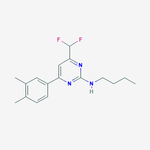 molecular formula C17H21F2N3 B10931965 N-butyl-4-(difluoromethyl)-6-(3,4-dimethylphenyl)pyrimidin-2-amine 