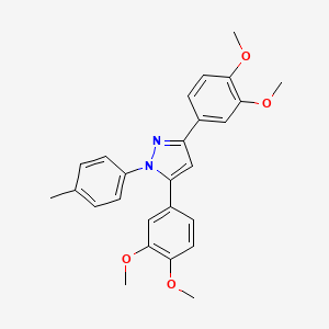 molecular formula C26H26N2O4 B10931975 3,5-bis(3,4-dimethoxyphenyl)-1-(4-methylphenyl)-1H-pyrazole 