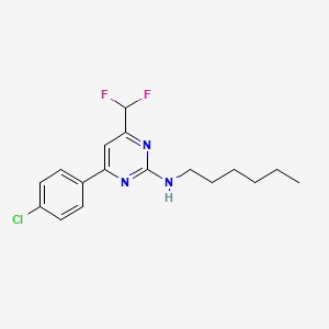 molecular formula C17H20ClF2N3 B10932016 4-(4-chlorophenyl)-6-(difluoromethyl)-N-hexylpyrimidin-2-amine 