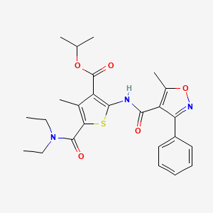 molecular formula C25H29N3O5S B10932039 Propan-2-yl 5-(diethylcarbamoyl)-4-methyl-2-{[(5-methyl-3-phenyl-1,2-oxazol-4-yl)carbonyl]amino}thiophene-3-carboxylate 