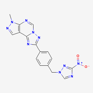 7-methyl-2-{4-[(3-nitro-1H-1,2,4-triazol-1-yl)methyl]phenyl}-7H-pyrazolo[4,3-e][1,2,4]triazolo[1,5-c]pyrimidine