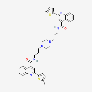 N,N'-(piperazine-1,4-diyldipropane-3,1-diyl)bis[2-(5-methylthiophen-2-yl)quinoline-4-carboxamide]