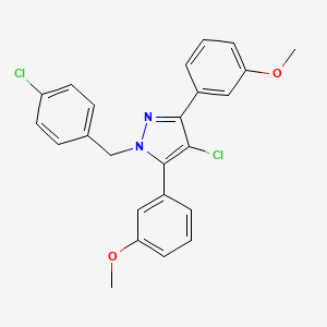 molecular formula C24H20Cl2N2O2 B10932060 4-chloro-1-(4-chlorobenzyl)-3,5-bis(3-methoxyphenyl)-1H-pyrazole 