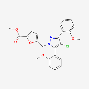 methyl 5-{[4-chloro-3,5-bis(2-methoxyphenyl)-1H-pyrazol-1-yl]methyl}furan-2-carboxylate