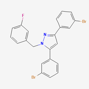 molecular formula C22H15Br2FN2 B10932137 3,5-bis(3-bromophenyl)-1-(3-fluorobenzyl)-1H-pyrazole 