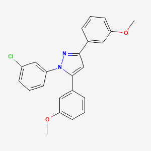 molecular formula C23H19ClN2O2 B10932153 1-(3-chlorophenyl)-3,5-bis(3-methoxyphenyl)-1H-pyrazole 