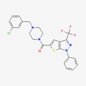 [4-(3-chlorobenzyl)piperazin-1-yl][1-phenyl-3-(trifluoromethyl)-1H-thieno[2,3-c]pyrazol-5-yl]methanone