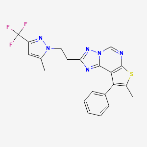 8-methyl-2-{2-[5-methyl-3-(trifluoromethyl)-1H-pyrazol-1-yl]ethyl}-9-phenylthieno[3,2-e][1,2,4]triazolo[1,5-c]pyrimidine