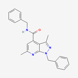 N,1-dibenzyl-3,6-dimethyl-1H-pyrazolo[3,4-b]pyridine-4-carboxamide