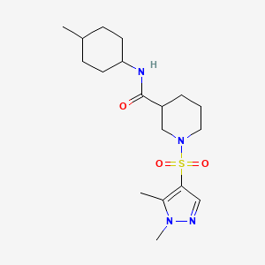 molecular formula C18H30N4O3S B10932204 1-[(1,5-dimethyl-1H-pyrazol-4-yl)sulfonyl]-N-(4-methylcyclohexyl)piperidine-3-carboxamide 