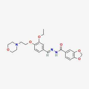 molecular formula C23H27N3O6 B10932212 N'-[(E)-{3-ethoxy-4-[2-(morpholin-4-yl)ethoxy]phenyl}methylidene]-1,3-benzodioxole-5-carbohydrazide 