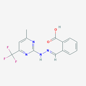 2-[(E)-{2-[4-methyl-6-(trifluoromethyl)pyrimidin-2-yl]hydrazinylidene}methyl]benzoic acid