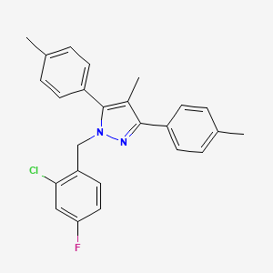 1-(2-chloro-4-fluorobenzyl)-4-methyl-3,5-bis(4-methylphenyl)-1H-pyrazole