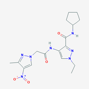 N-cyclopentyl-1-ethyl-4-{[(3-methyl-4-nitro-1H-pyrazol-1-yl)acetyl]amino}-1H-pyrazole-3-carboxamide