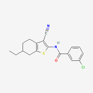 molecular formula C18H17ClN2OS B10932336 3-chloro-N-(3-cyano-6-ethyl-4,5,6,7-tetrahydro-1-benzothiophen-2-yl)benzamide 