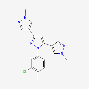 molecular formula C18H17ClN6 B10932355 1-(3-chloro-4-methylphenyl)-3,5-bis(1-methylpyrazol-4-yl)pyrazole 