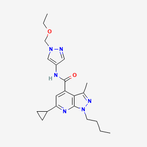 1-butyl-6-cyclopropyl-N-[1-(ethoxymethyl)-1H-pyrazol-4-yl]-3-methyl-1H-pyrazolo[3,4-b]pyridine-4-carboxamide