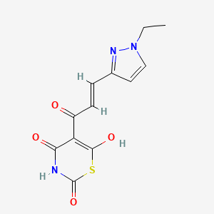 5-[(2E)-3-(1-ethyl-1H-pyrazol-3-yl)prop-2-enoyl]-4-hydroxy-2H-1,3-thiazine-2,6(3H)-dione