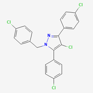 molecular formula C22H14Cl4N2 B10932400 4-chloro-1-(4-chlorobenzyl)-3,5-bis(4-chlorophenyl)-1H-pyrazole 