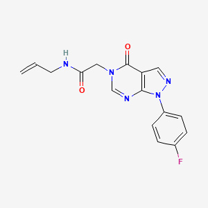 molecular formula C16H14FN5O2 B10932414 2-[1-(4-fluorophenyl)-4-oxo-1,4-dihydro-5H-pyrazolo[3,4-d]pyrimidin-5-yl]-N-(prop-2-en-1-yl)acetamide 