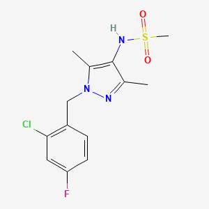 N-[1-(2-chloro-4-fluorobenzyl)-3,5-dimethyl-1H-pyrazol-4-yl]methanesulfonamide