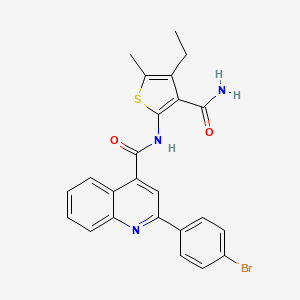 2-(4-bromophenyl)-N-(3-carbamoyl-4-ethyl-5-methylthiophen-2-yl)quinoline-4-carboxamide