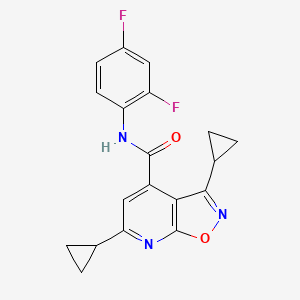 molecular formula C19H15F2N3O2 B10932454 3,6-dicyclopropyl-N-(2,4-difluorophenyl)[1,2]oxazolo[5,4-b]pyridine-4-carboxamide 