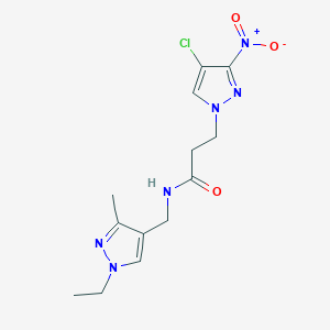 3-(4-chloro-3-nitro-1H-pyrazol-1-yl)-N-[(1-ethyl-3-methyl-1H-pyrazol-4-yl)methyl]propanamide