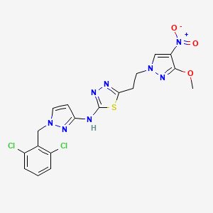 N-[1-(2,6-dichlorobenzyl)-1H-pyrazol-3-yl]-5-[2-(3-methoxy-4-nitro-1H-pyrazol-1-yl)ethyl]-1,3,4-thiadiazol-2-amine