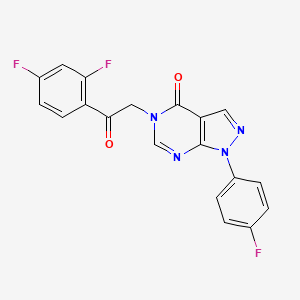 molecular formula C19H11F3N4O2 B10932515 5-[2-(2,4-difluorophenyl)-2-oxoethyl]-1-(4-fluorophenyl)-1,5-dihydro-4H-pyrazolo[3,4-d]pyrimidin-4-one 