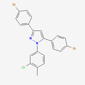 3,5-bis(4-bromophenyl)-1-(3-chloro-4-methylphenyl)-1H-pyrazole