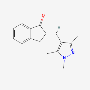 (2E)-2-[(1,3,5-trimethyl-1H-pyrazol-4-yl)methylidene]-2,3-dihydro-1H-inden-1-one