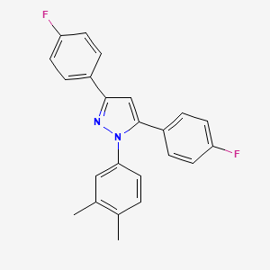 1-(3,4-dimethylphenyl)-3,5-bis(4-fluorophenyl)-1H-pyrazole