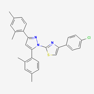 molecular formula C28H24ClN3S B10932557 2-[3,5-bis(2,4-dimethylphenyl)-1H-pyrazol-1-yl]-4-(4-chlorophenyl)-1,3-thiazole 