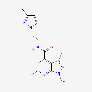 1-ethyl-3,6-dimethyl-N-[2-(3-methyl-1H-pyrazol-1-yl)ethyl]-1H-pyrazolo[3,4-b]pyridine-4-carboxamide