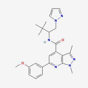 N-[3,3-dimethyl-1-(1H-pyrazol-1-yl)butan-2-yl]-6-(3-methoxyphenyl)-1,3-dimethyl-1H-pyrazolo[3,4-b]pyridine-4-carboxamide