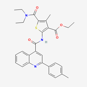 Ethyl 5-(diethylcarbamoyl)-4-methyl-2-({[2-(4-methylphenyl)quinolin-4-yl]carbonyl}amino)thiophene-3-carboxylate